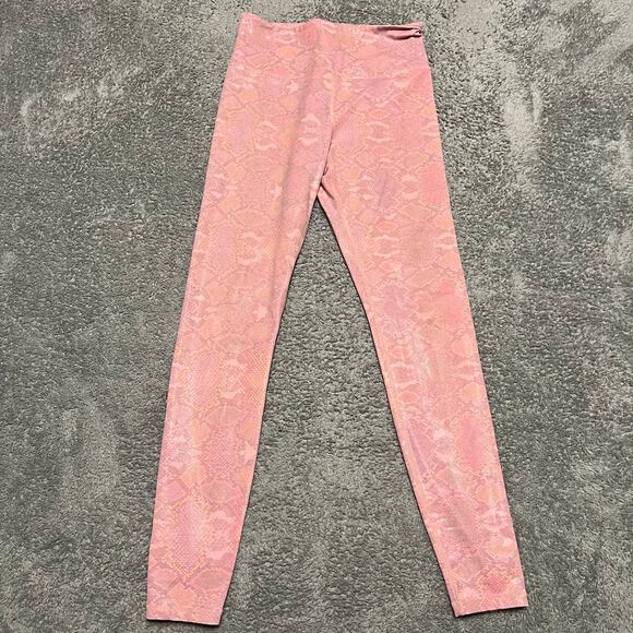 Zyia Active Leggings Womens 6-8 Pink Snake Print Ankle Pants - Picture 1 of 8